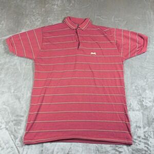 Vintage Le Tigre Polo Shirt Mens XL Red Striped Made In USA Preppy Classic